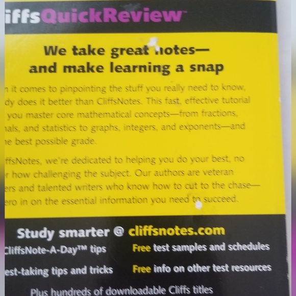 CliffsQuickReview Basic Math and Pre-Algebra, Algebra 1 - Picture 5 of 5